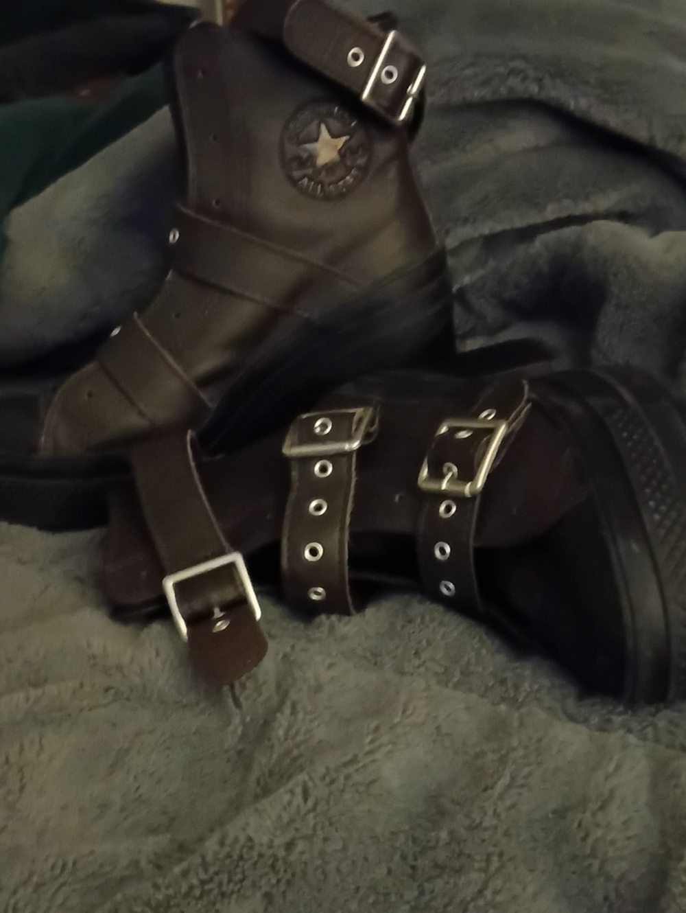 Converse Brown Strapped Platform High-Top Boots